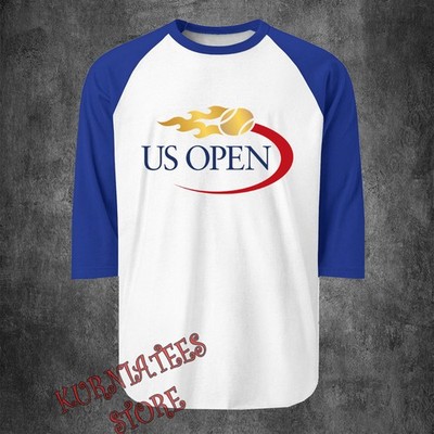 US Open Tennis Grand Slam Men's Raglan Blue Size S to 2XL