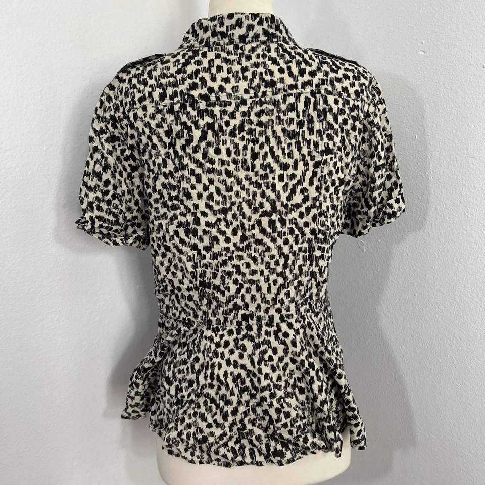 Blusa Burberry Brit para mujer 8 estampado animal peplum preppy Foto 3 de 4