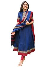 GoSriKi Women's Rayon Viscose Solid Anarkali Kurta with Dupatta