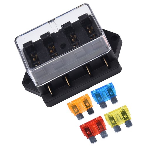 Efficient 4 Way Standard ATO Blade Fuse Box Holder Size 8x5x4 CM (12V/24V) - Picture 17 of 17