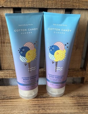 Bath & Body Works Set Of 2 - Cotton Candy Clouds - Body Cream Lotion 8oz / NEW