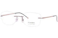 Morel Lightec 30098L MP06 Eyeglasses Frame Women's Brown Rimless Cat Eye 55mm