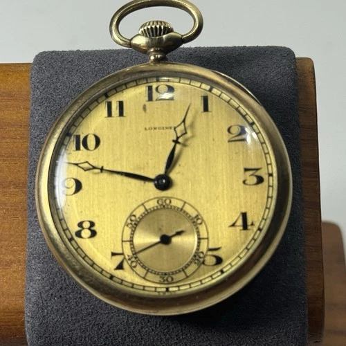 Longines 1920 Antique 14kt Gold 17j Pocket Watch 18.89 ABC 5 ADJ 43mm Runs