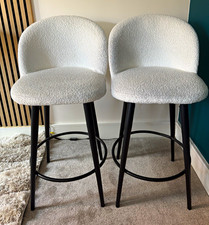 Square Solid Oak bar Table Black Pedestal Base, 2 Upholstered Stools 70x70x90cm