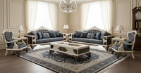 Stilvolle Chesterfield Garnitur 2X 3-Sitzer Couchen Sessel Tisch