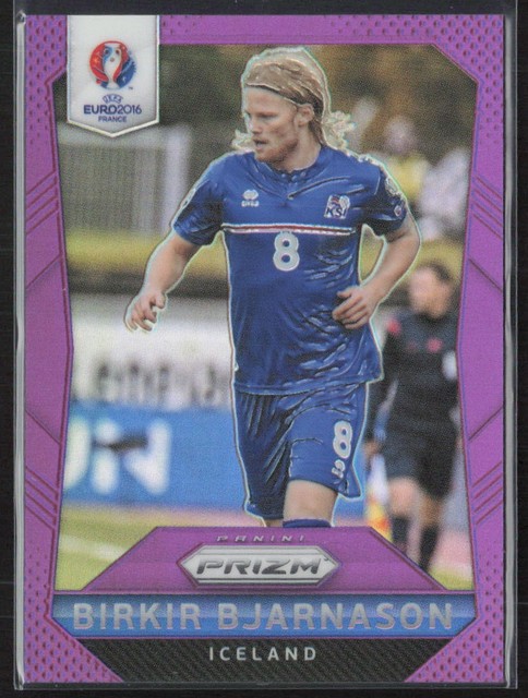 2016 Panini Prizm UEFA Euro Birkir Bjarnason #109 Purple Prizm #/99