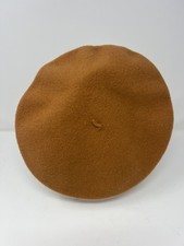 Vintage French Style Lightweight Casual Classic Solid Color Wool Beret, orange