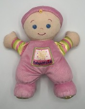FISHER PRICE 2008 Pink Blond BABY'S 1ST DOLL Rattle 10" Plush