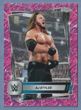 2025 WWE Topps Chrome Pink Shimmer Refractors #37 AJ Styles