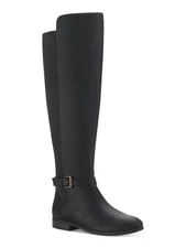 STYLE & COMPANY Womens Black Buckled Strap Kimmball Riding Boot 7.5 M
