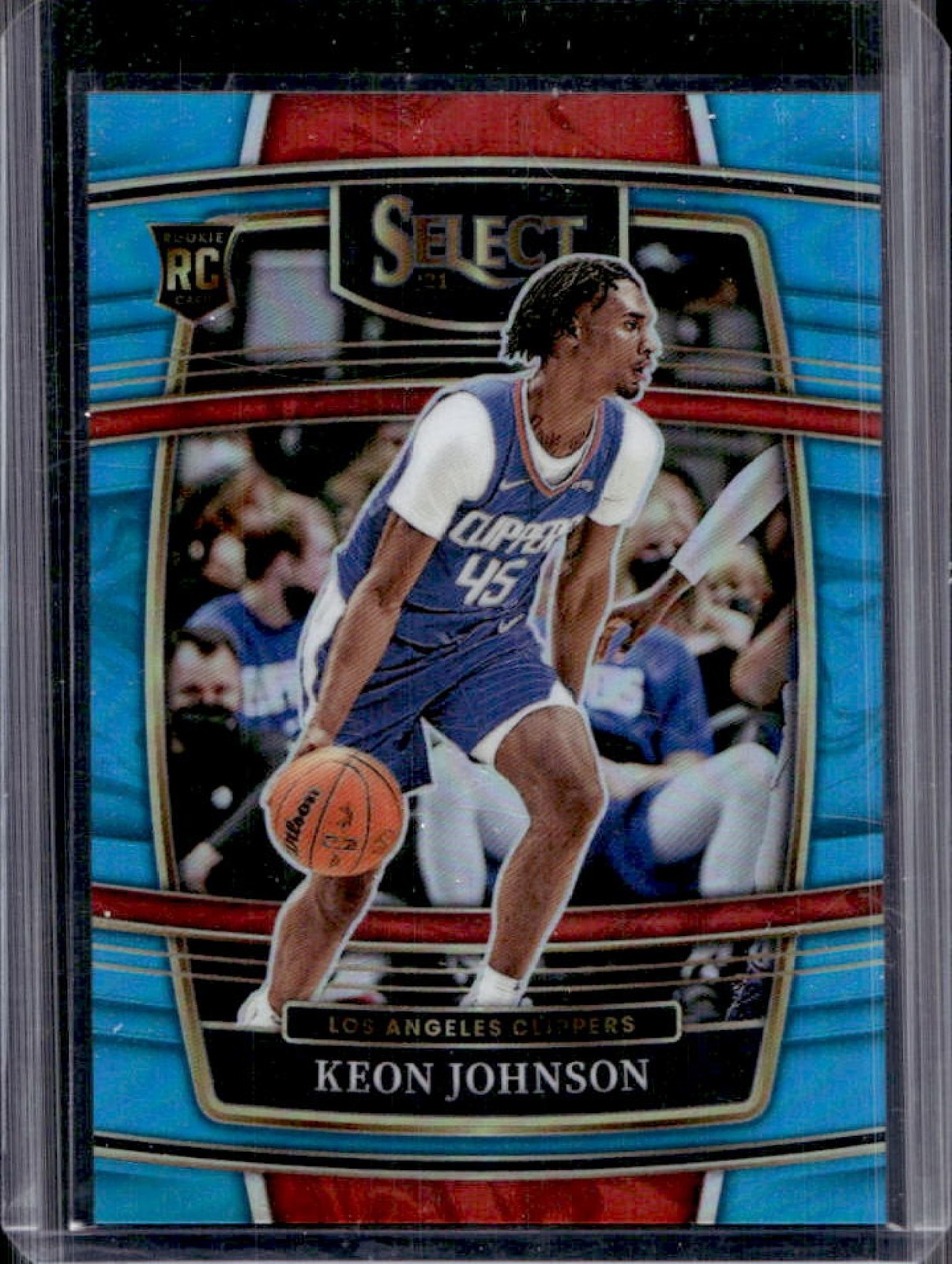 2021-22 Panini Select Keon Johnson RC Light Blue Prizm Concourse #/299 Clippers