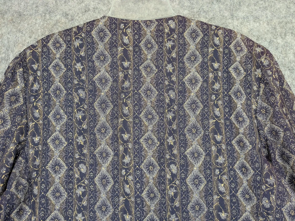 Винтажная куртка R&M Richards Karen Kwong сделано в США размер 14 золотой узор длинная линия - Изображение 4 из 4