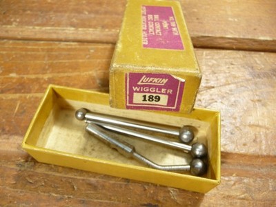 Vintage Lufkin No. 189 Wiggler Point,Ball,Disc Contact with Box  Machinist Tool