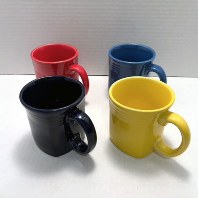Set of 4 Fiesta Fiestaware Square Bottom Mugs 12 oz mixed colors