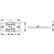 Sea-Dog Line 205410-1 Door Hinge Ss 1-1/2Inx3In 1Pr/