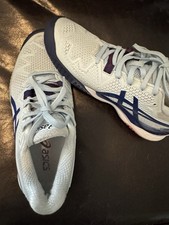 ASICS Women’s Lace-Up Tennis/Court Shoes White/Blue US 6.5 Medium