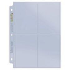 Ultra Pro 4-Pocket Platinum Page with 3-1/2" X 5-1/4" Pockets 100 ct. Clear