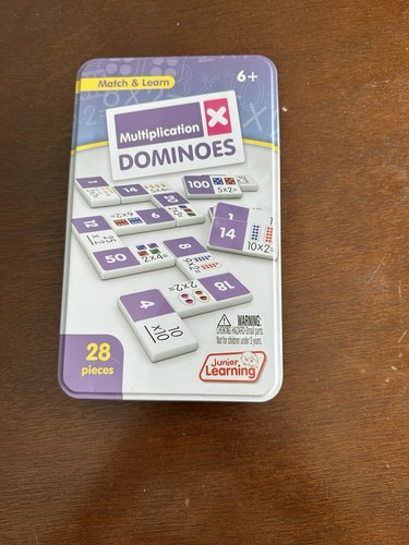 Junior Learning Multiplication Dominoes Game Set, 28 Pieces, Ages 7-9, Math S