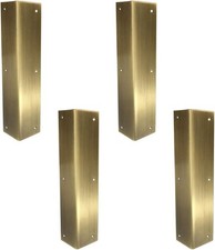 Tiazza 4Pcs Antique Pure Brass Corner Protectors Braces Classical Furniture T...