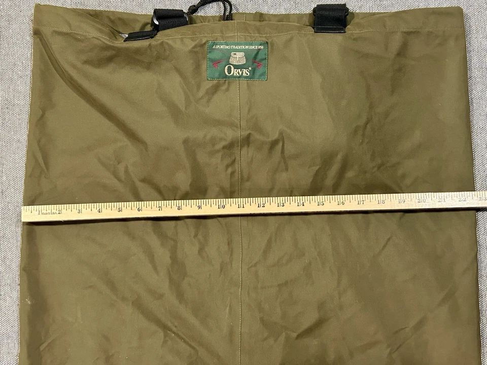 Orvis Fly Fishing Waders Green Nylon Stocking Soft Foot Sz Medium W/ Suspenders - Image 4 of 4