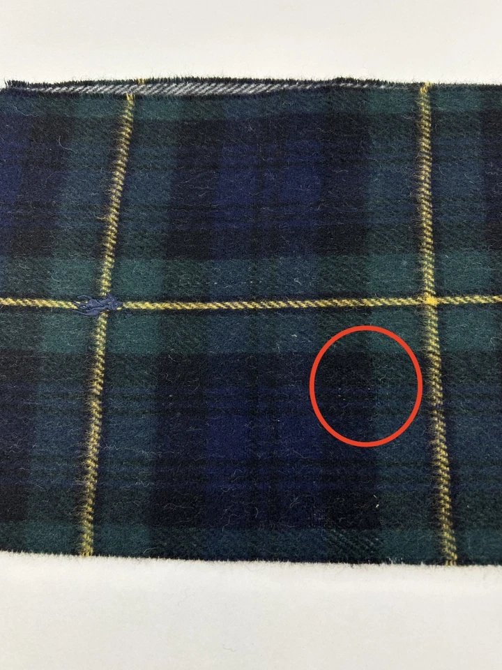 *MINOR DEFECT* Polo Ralph Lauren Wool Blend Tartan Plaid Scarf - Navy/Green/Yel - Image 3 of 4