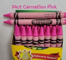 24ct Crayola Crayons (Carnation Pink) Single Color Bulk Lot Wax Melting Crafts
