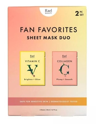 Rael Beauty Fan Favorites Collagen & Vitamin C Facial Sheet Mask Set - 2ct