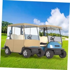 Golf Cart Cover 2/4 Passenger   900D Heavy Duty Khaki-2seat/FIT 58"ROOF