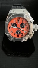 Authentic Swiss Legend Men's Trimix Diver Chronograph Orange Dial Watch EUC!!
