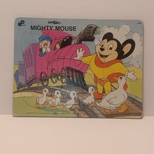 Vintage Mighty Mouse Jigsaw Puzzle 11 pcs Made In USA Comics 1977 By Terrytoons