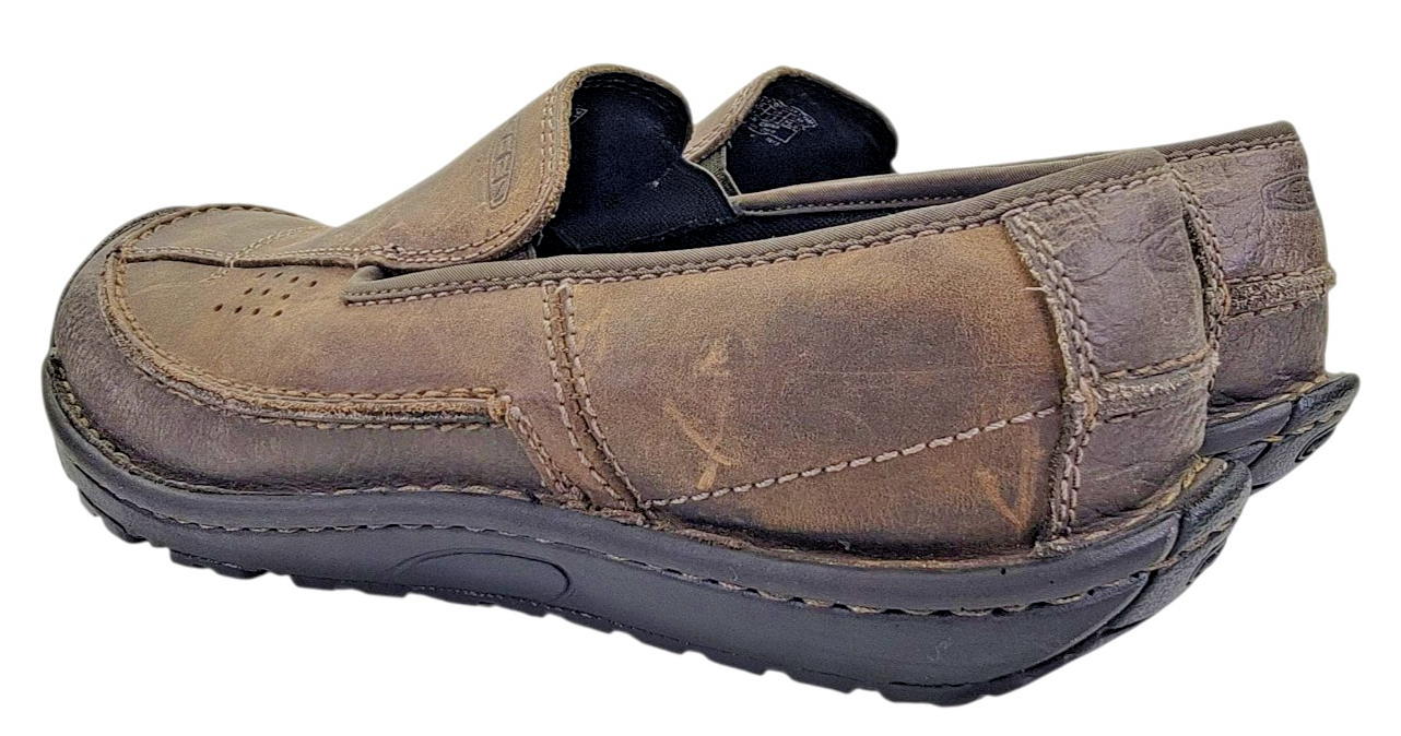 Scarpe casual mocassino Keen Dillon uomo slip on in pelle marrone taglia 8 5