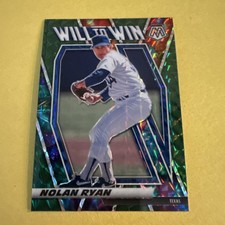 2021 Panini Mosaic Baseball Nolan Ryan Will To Win #WTW9 Green Prizm