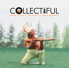 CRESCENT VINTAGE LEAD FIGURE - AMERICAN INDIAN W' RIFLE - BRITAINS SIZE   571