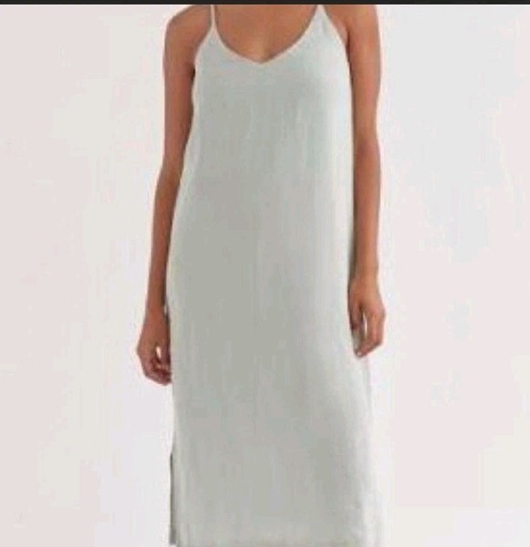 Assembly Label Linen Slip Dress Size 10 Mint Green Strappy Minimalist