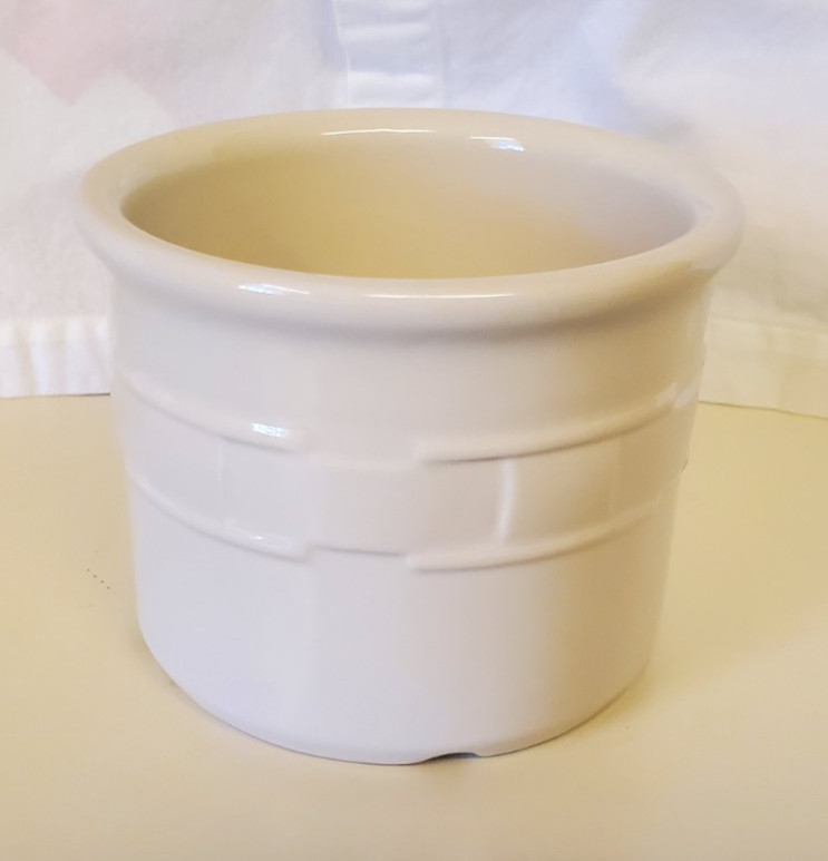 Longaberger Pottery Woven Traditions 1 Pint Crock USA Excellent