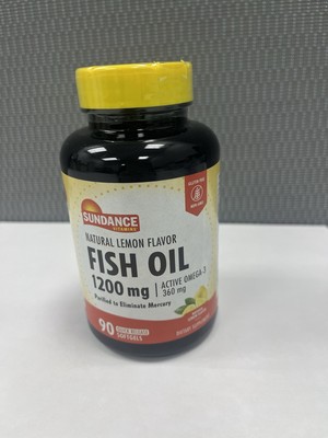 Sundance Vitamins Fish Oil -1200 Mg Omega3 90 Softgels lemon flavor (1pk)