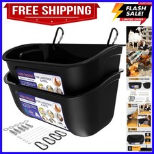 Chicken Feeder Waterer, Hanging or Screw-in Fence Feeders with Clips, 2 Pack ...