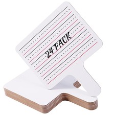 Dry Erase Paddles - 24 Pack 8.11 x 6.14 Inches - Double Sided Handheld Whiteb...