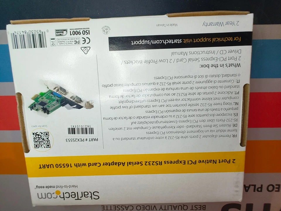 StarTech 2 Port Native PCIE RS232 Serial Adapter Card with 16950 UART PEX2S553 - Image 3 of 3