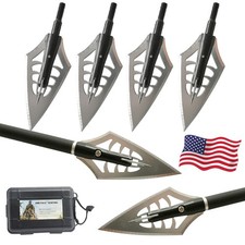6X Archery Blade Broadhead Box 144Gr Hunting Arrowheads Screw-In Tip Point Shoot