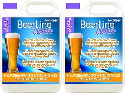 Purple Beer Line Cleaner Sanitise Pipe Pump Wash Cleaning Pub Bar Lines 2 x 5L