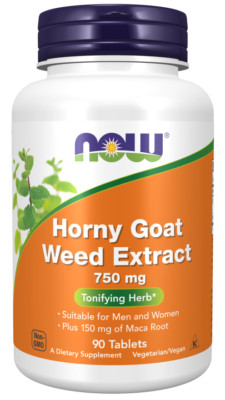 Now Foods, Horny Goat Weed Extract 750mg, 90 Tabletten