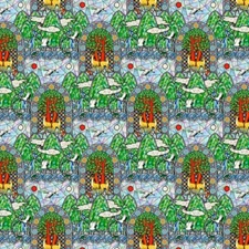 Korean Traditional Stained Glass Symbols Patterned Fabric made in Korea  BTHY