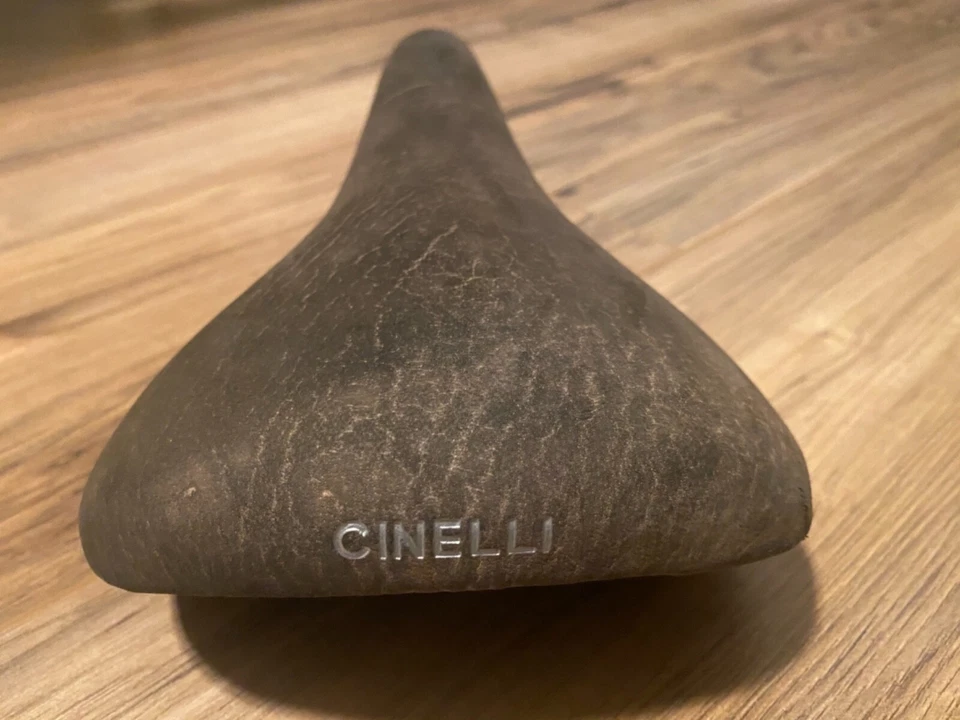 Винтажное черное кожаное седло Cinelli Unicantor модель No3 сделано в Италии - Изображение 4 из 4