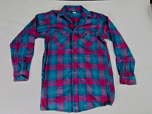 OshKosh B'gosh, Vintage OshKosh B'Gosh Plaid Flannel Button Down Shirt Fit Men MT Blue Red