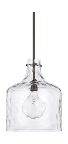 HomePlace Lighting 325717BZ Crawford Urban/Industrial Clear Water Glass Jar P... - Picture 1 of 3