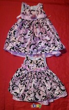 2 PC LOT SZ 2T  5 MATCHING HAND MADE Girls FORMAL OCCASION Dresses pink black