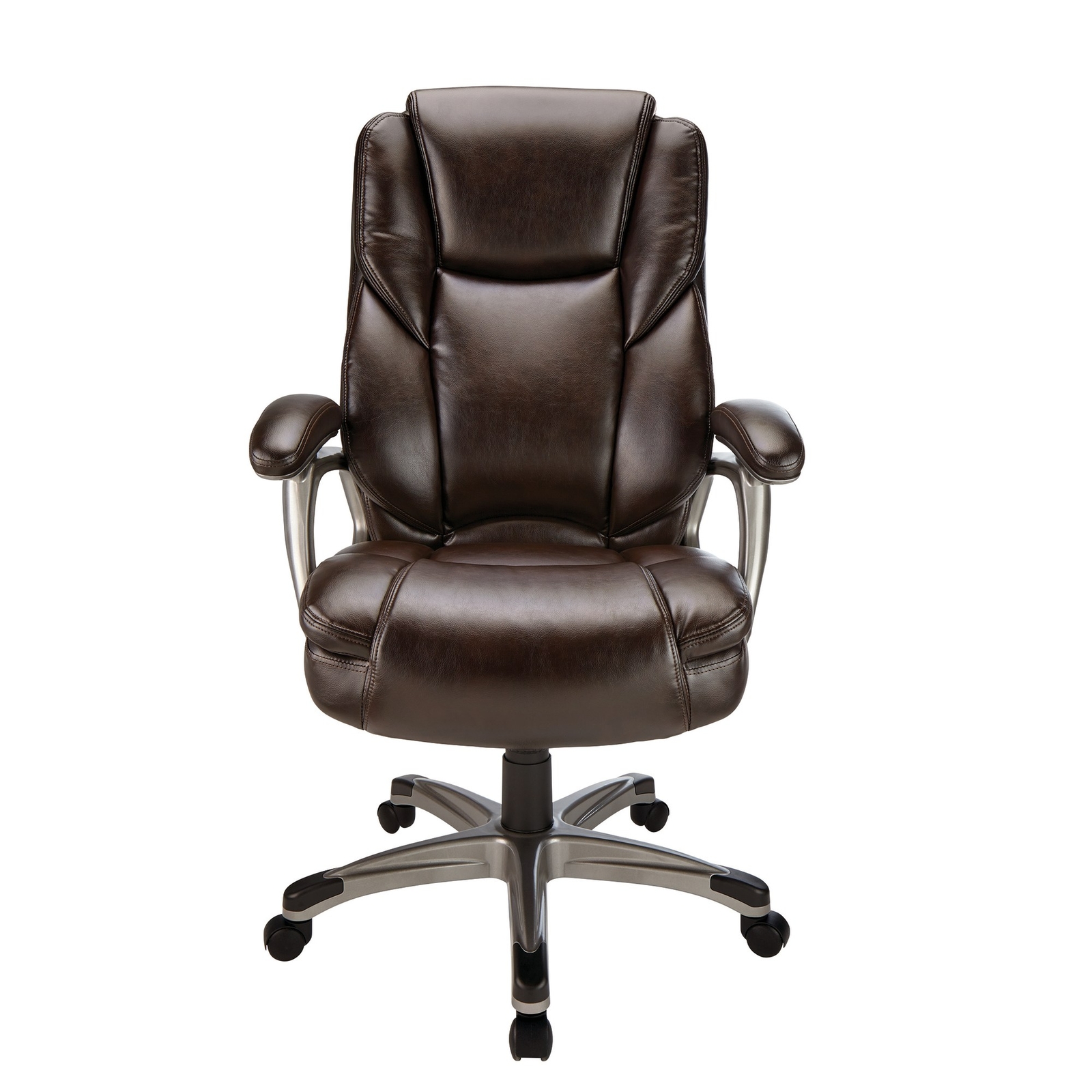 Realspace Cressfield Bonded Leather HighBack Chair, Brown eBay