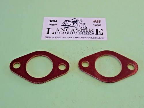 70-2968  TRIUMPH T120 T140 CARB INLET MANIFOLD INSULATING BLOCKS PAIR  UK MADE