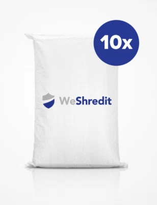 WESHREDIT 10 x Confidential Waste Paper Document Shredding Bags Peel Self Seal Large Sacks